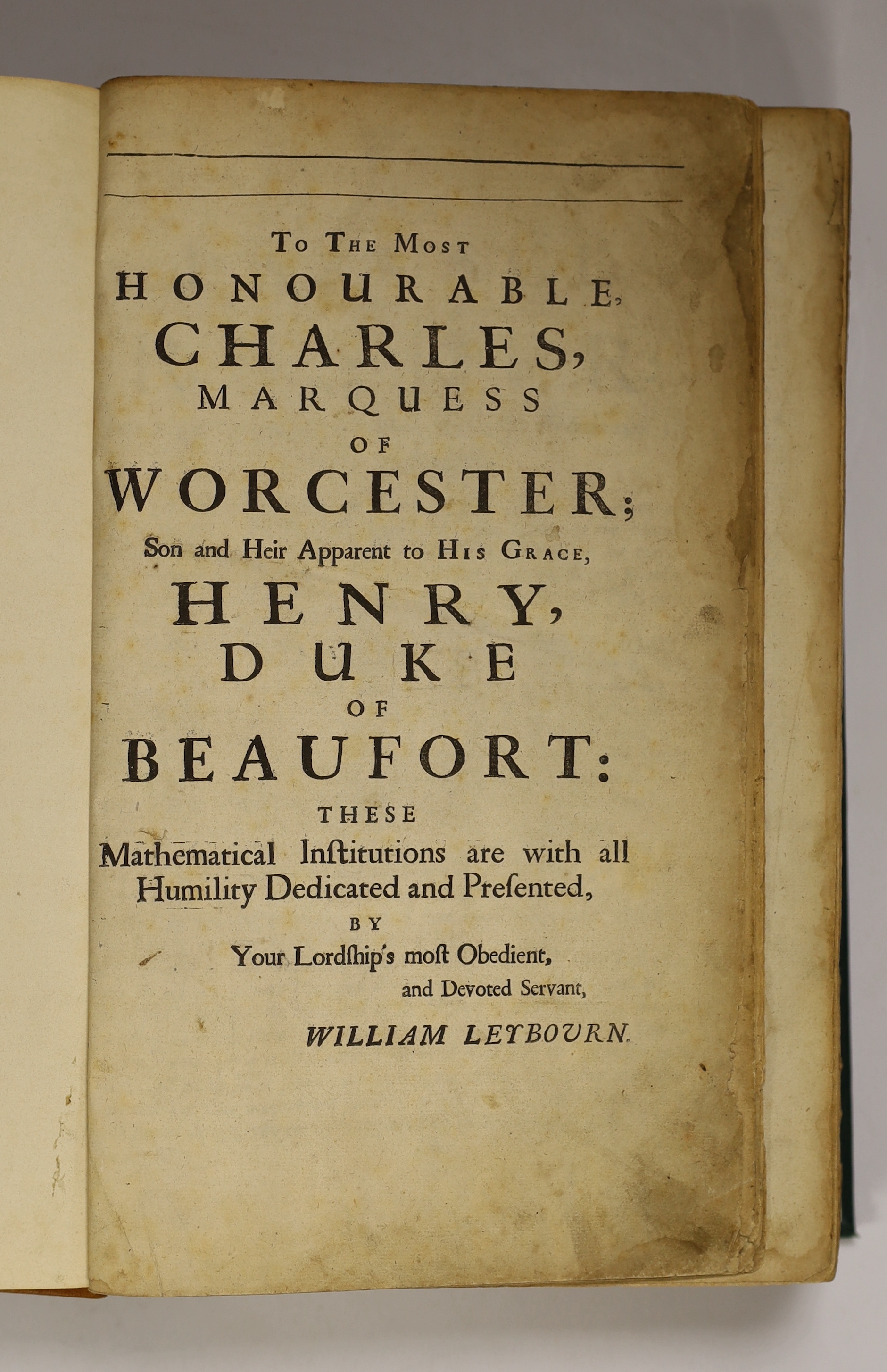 Leybourn, William - Cursus Mathematicus. Mathematical Sciences, in nine books ... With the description, construction, and use of geometrical and nautical instruments ...